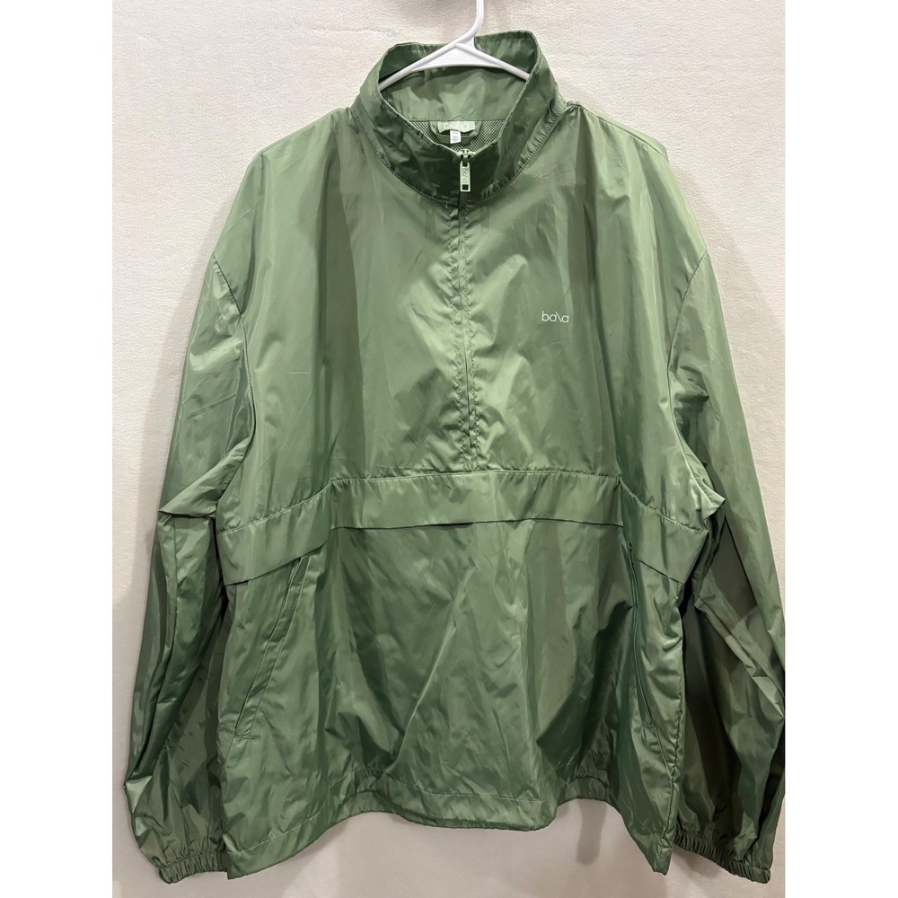 Bala Sage Green Quarter Zip Windbreaker Anorak Jacket Plus Size